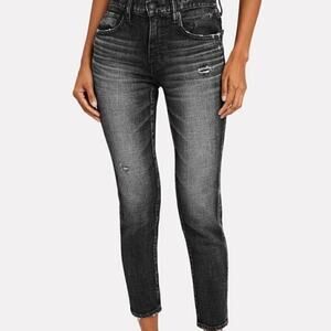 Moussy Vintage Faded Black Prichard Skinny Cropped Ankle Jeans Sz 26